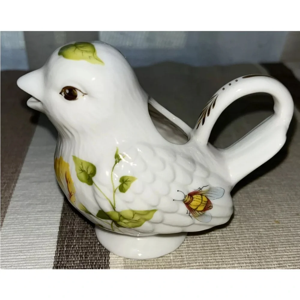 Gracie China tea creamer Bird with flowers